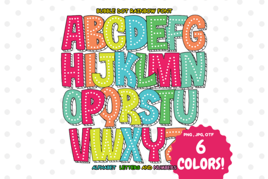 Bubble Dot Rainbow Font
